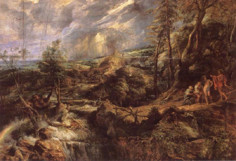 Peter Paul Rubens Stormy lanscape with Philemon and Baucis oil painting picture